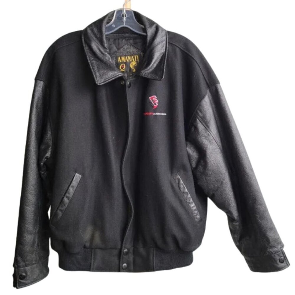 Amanati Leather and Wool Men's Jacket Large